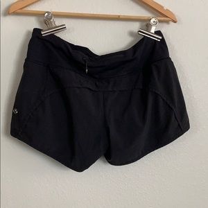 Black lululemon run shorts size 8